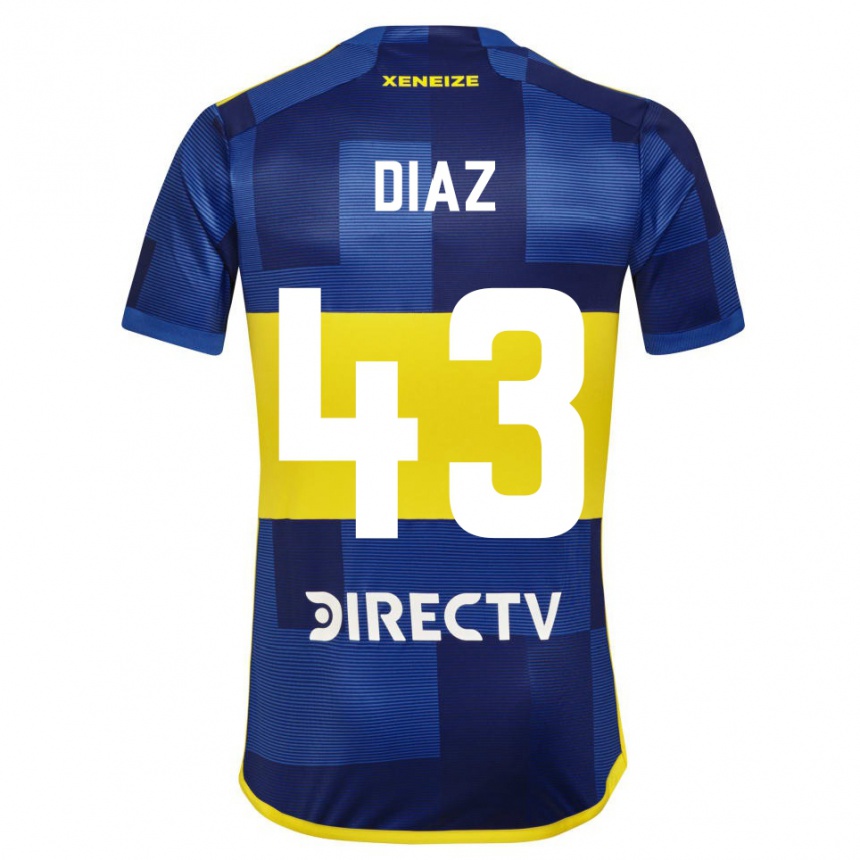 Hombre Fútbol Camiseta Tomas Diaz #43 Azul Amarillo 1ª Equipación 2024/25 Perú