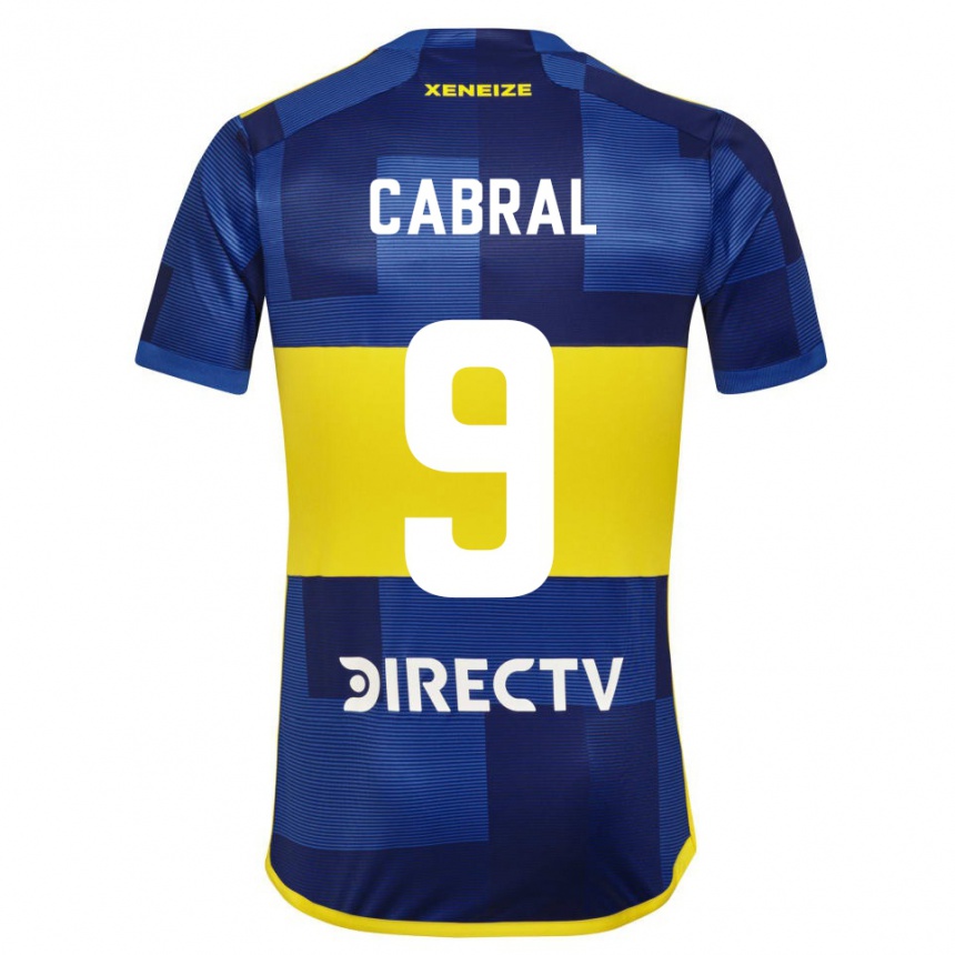 Hombre Fútbol Camiseta Bruno Cabral #9 Azul Amarillo 1ª Equipación 2024/25 Perú