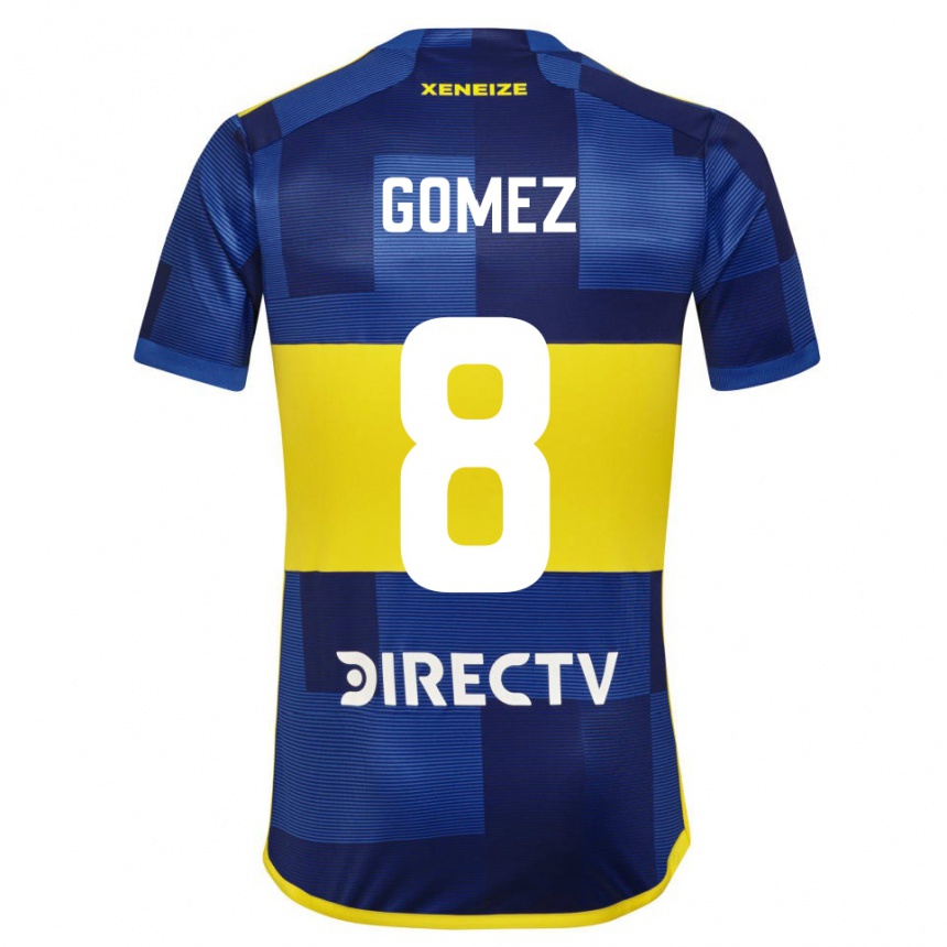 Hombre Fútbol Camiseta Camila Gomez Ares #8 Azul Amarillo 1ª Equipación 2024/25 Perú