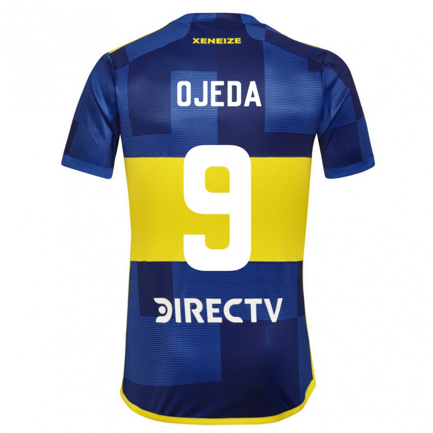 Hombre Fútbol Camiseta Andrea Ojeda #9 Azul Amarillo 1ª Equipación 2024/25 Perú