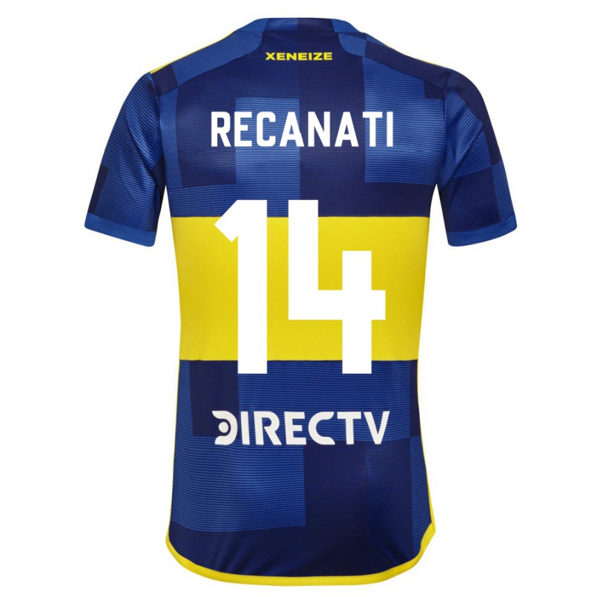 Hombre Fútbol Camiseta Bianca Recanati #14 Azul Amarillo 1ª Equipación 2024/25 Perú