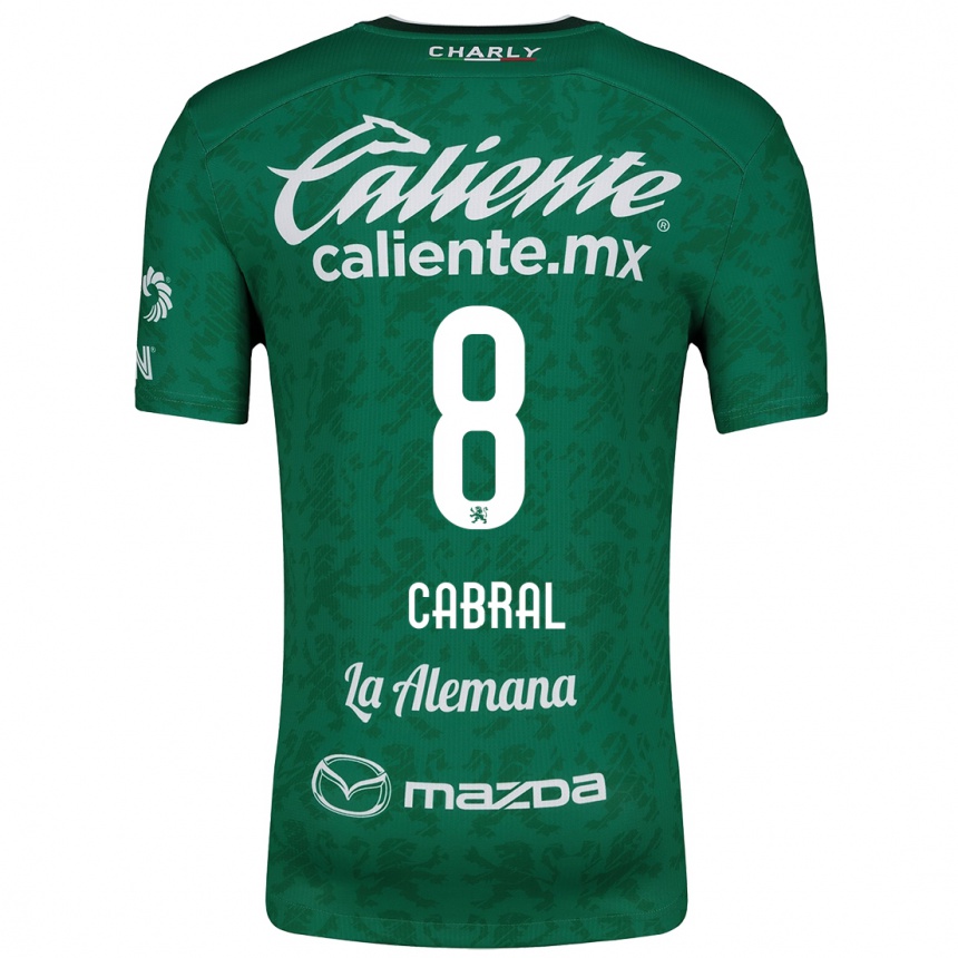 Hombre Fútbol Camiseta Luciano Cabral #8 Verde Blanco 1ª Equipación 2024/25 Perú