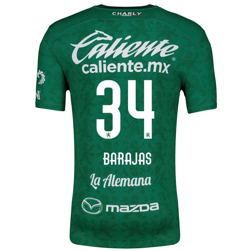 Hombre Fútbol Camiseta Víctor Barajas #34 Verde Blanco 1ª Equipación 2024/25 Perú