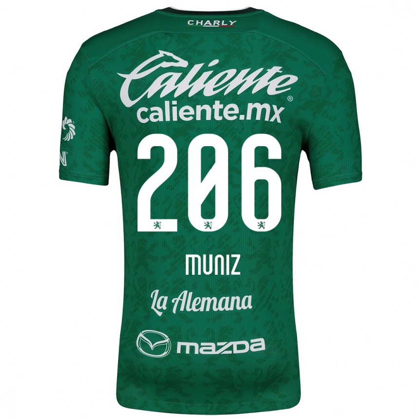 Hombre Fútbol Camiseta Isaác Muñíz #206 Verde Blanco 1ª Equipación 2024/25 Perú