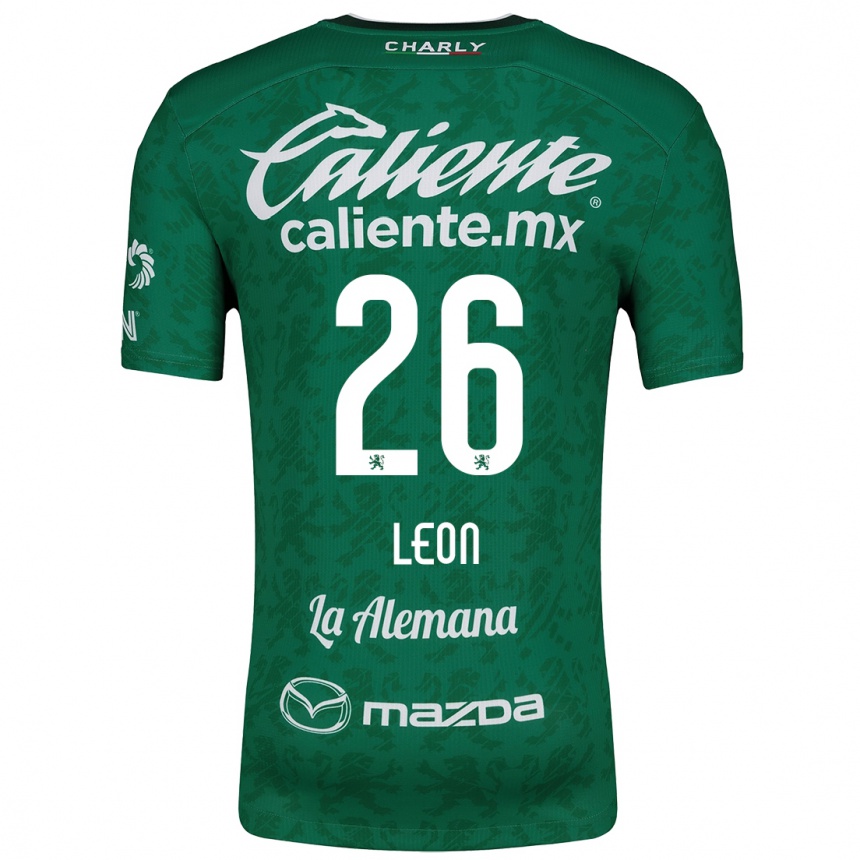 Hombre Fútbol Camiseta Armando León #26 Verde Blanco 1ª Equipación 2024/25 Perú