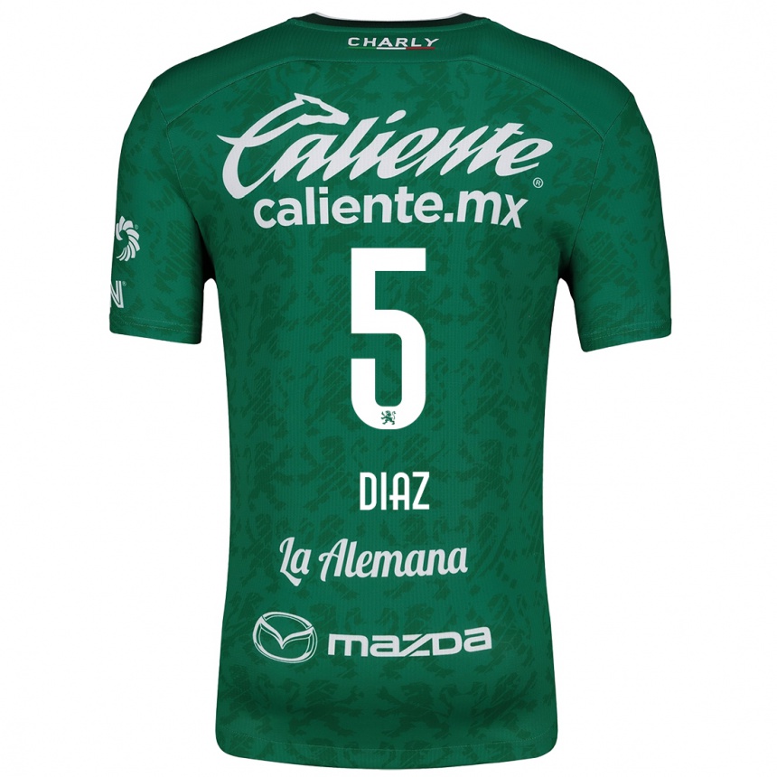 Hombre Fútbol Camiseta Brenda Díaz #5 Verde Blanco 1ª Equipación 2024/25 Perú