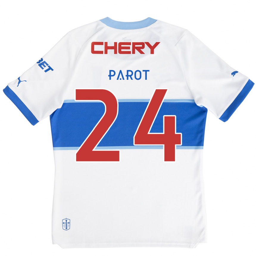 Hombre Fútbol Camiseta Alfonso Parot #24 Blanco Azul 1ª Equipación 2024/25 Perú