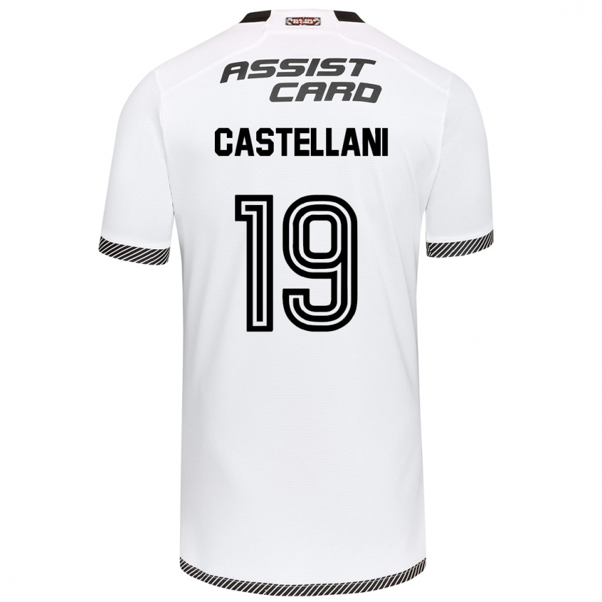 Hombre Fútbol Camiseta Gonzalo Castellani #19 Blanco Negro 1ª Equipación 2024/25 Perú