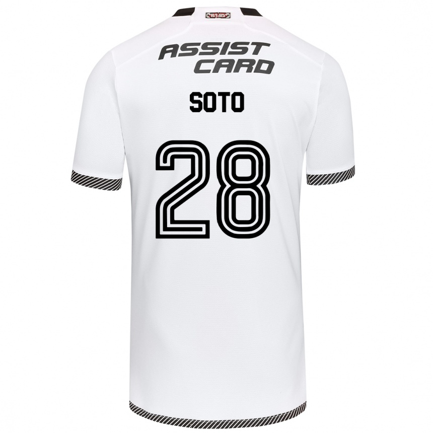 Hombre Fútbol Camiseta Lucas Soto #28 Blanco Negro 1ª Equipación 2024/25 Perú