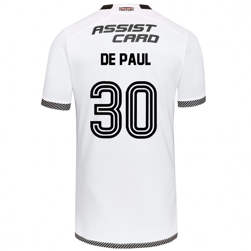 Hombre Fútbol Camiseta Fernando De Paul #30 Blanco Negro 1ª Equipación 2024/25 Perú