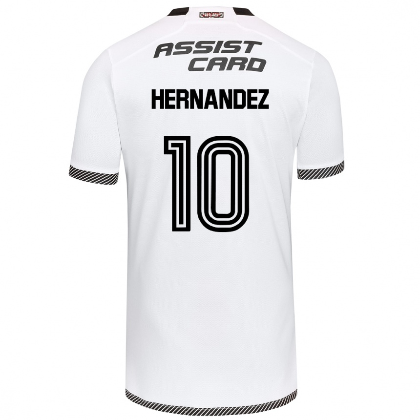 Hombre Fútbol Camiseta Leandro Hernández #10 Blanco Negro 1ª Equipación 2024/25 Perú