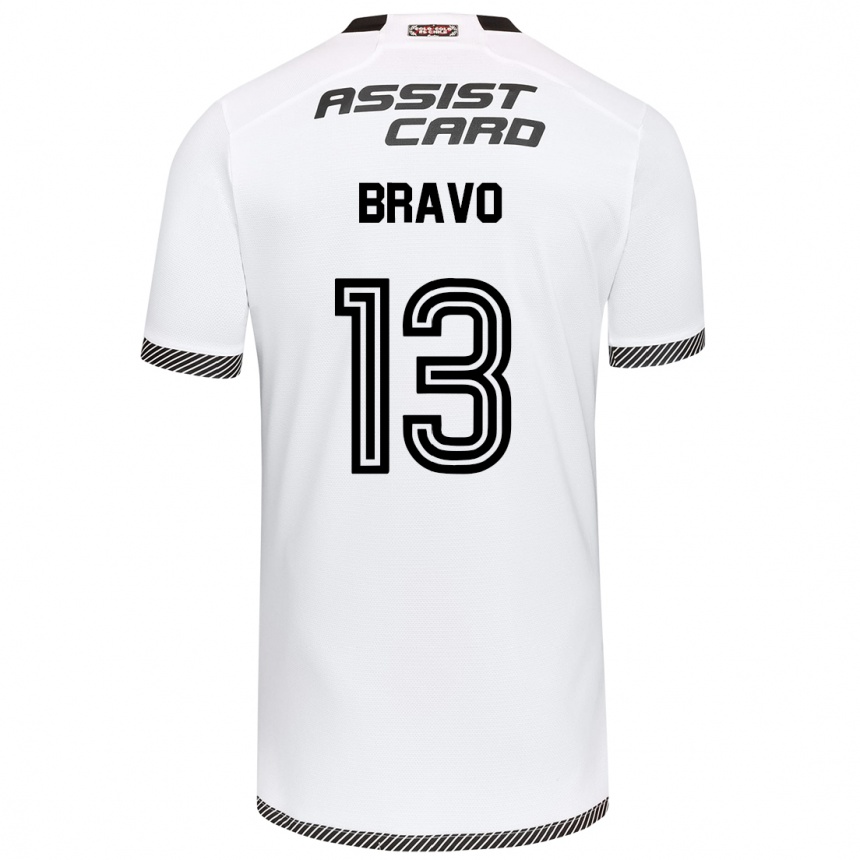 Hombre Fútbol Camiseta Santiago Bravo #13 Blanco Negro 1ª Equipación 2024/25 Perú