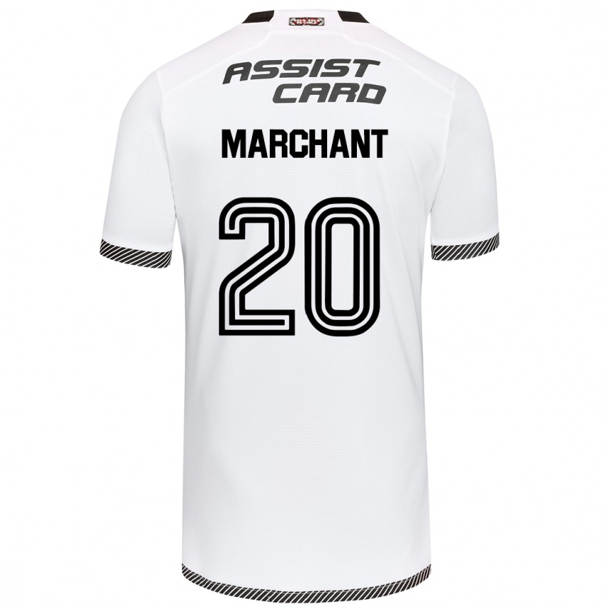 Hombre Fútbol Camiseta Francisco Marchant #20 Blanco Negro 1ª Equipación 2024/25 Perú