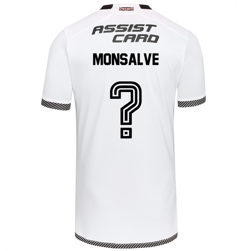 Hombre Fútbol Camiseta Gaspar Monsalve #0 Blanco Negro 1ª Equipación 2024/25 Perú