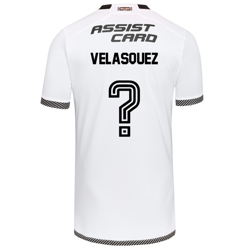 Hombre Fútbol Camiseta Milovan Velásquez #0 Blanco Negro 1ª Equipación 2024/25 Perú