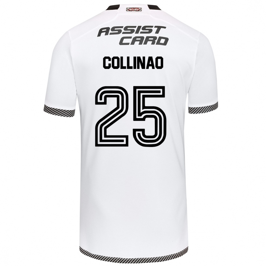 Hombre Fútbol Camiseta Margarita Collinao #25 Blanco Negro 1ª Equipación 2024/25 Perú