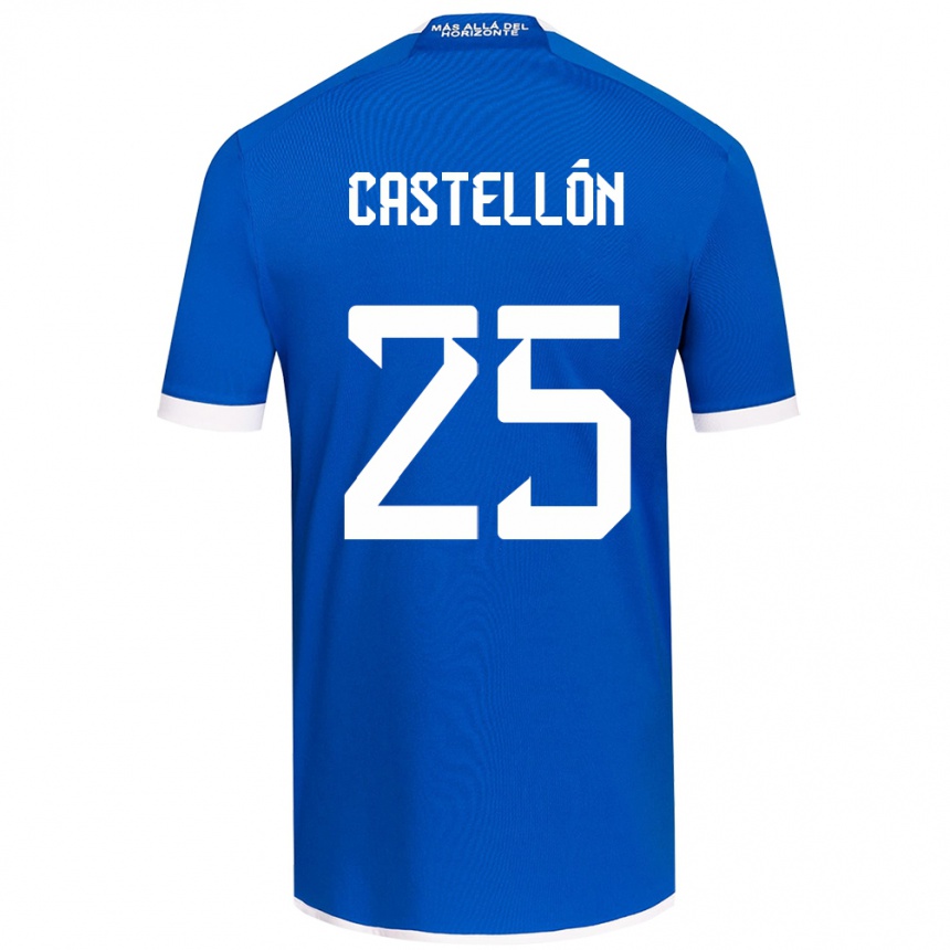 Hombre Fútbol Camiseta Gabriel Castellón #25 Azul Blanco 1ª Equipación 2024/25 Perú