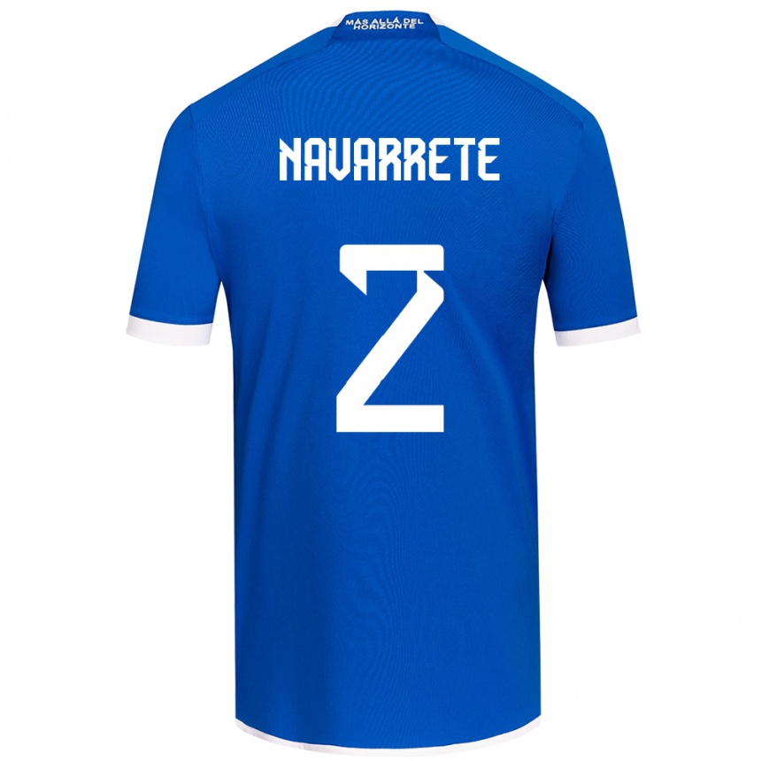 Hombre Fútbol Camiseta Daniel Navarrete #2 Azul Blanco 1ª Equipación 2024/25 Perú