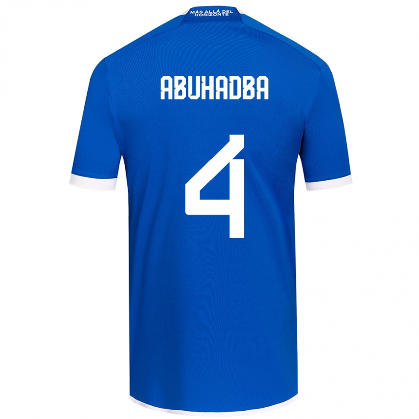 Hombre Fútbol Camiseta Zacarías Abuhadba #4 Azul Blanco 1ª Equipación 2024/25 Perú