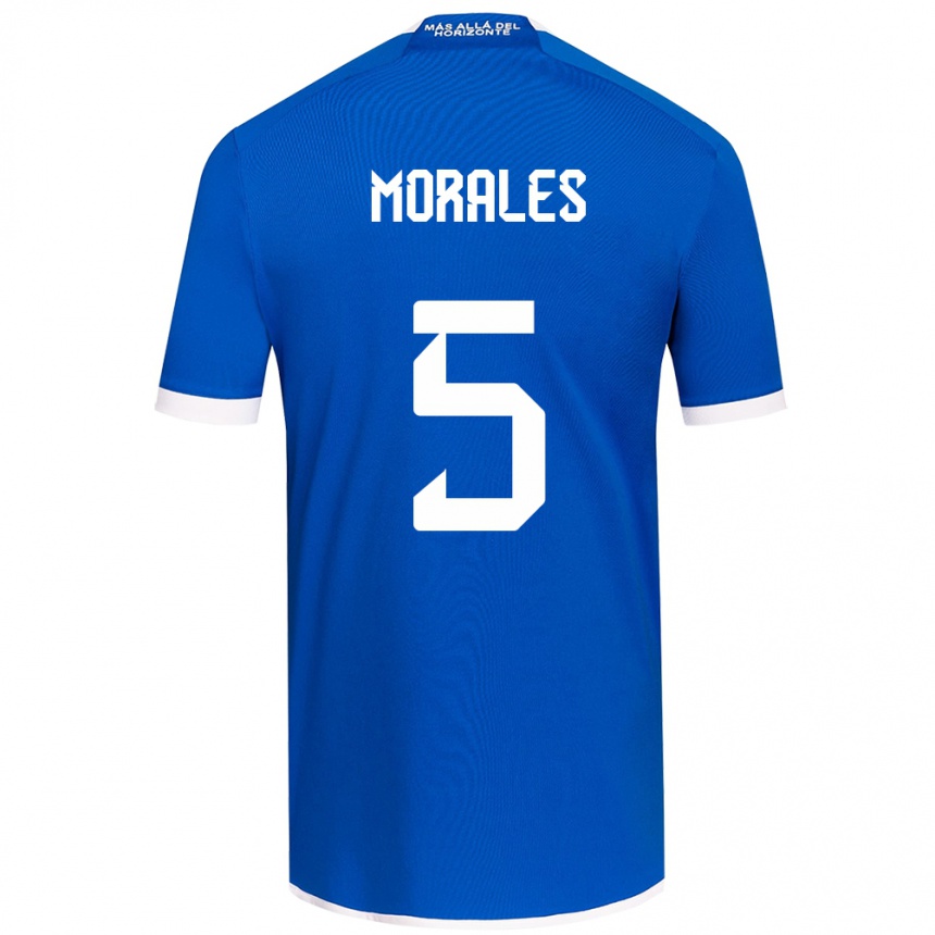 Hombre Fútbol Camiseta Mariana Morales #5 Azul Blanco 1ª Equipación 2024/25 Perú