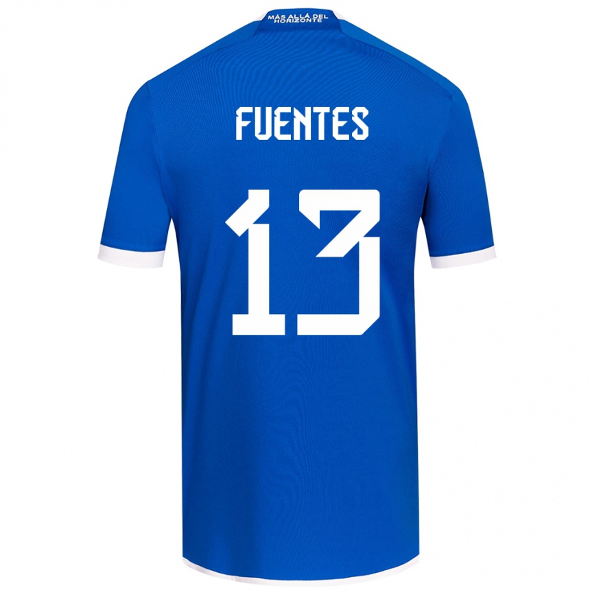 Hombre Fútbol Camiseta Karen Fuentes #13 Azul Blanco 1ª Equipación 2024/25 Perú