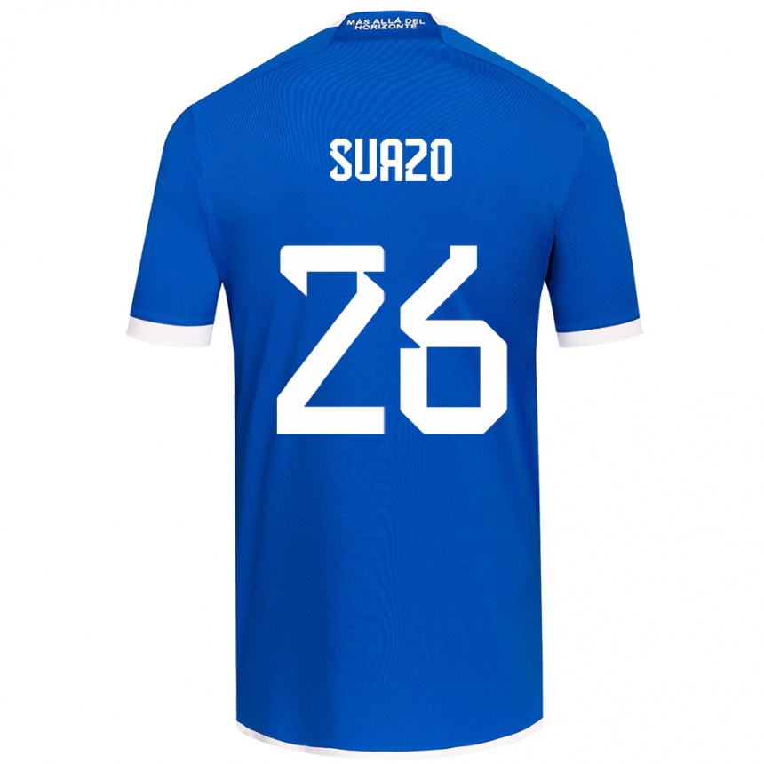 Hombre Fútbol Camiseta Gretzel Suazo #26 Azul Blanco 1ª Equipación 2024/25 Perú