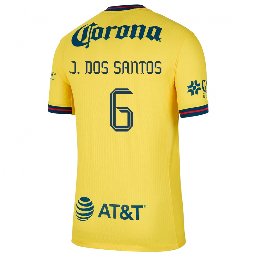 Hombre Fútbol Camiseta Jonathan Dos Santos #6 Amarillo Azul 1ª Equipación 2024/25 Perú