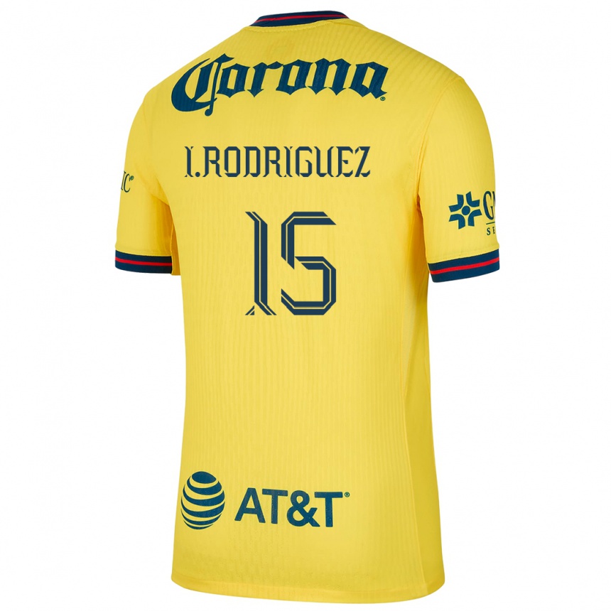 Hombre Fútbol Camiseta Iván Rodríguez #15 Amarillo Azul 1ª Equipación 2024/25 Perú