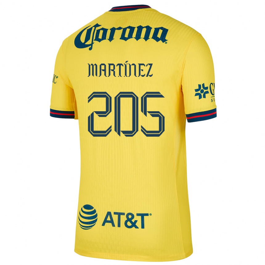 Hombre Fútbol Camiseta Sebastián Martínez #205 Amarillo Azul 1ª Equipación 2024/25 Perú