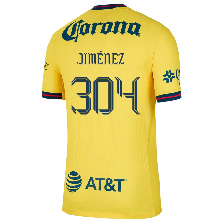 Hombre Fútbol Camiseta Derek Jiménez #304 Amarillo Azul 1ª Equipación 2024/25 Perú