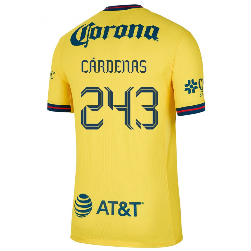 Hombre Fútbol Camiseta Alejandro Cárdenas #243 Amarillo Azul 1ª Equipación 2024/25 Perú