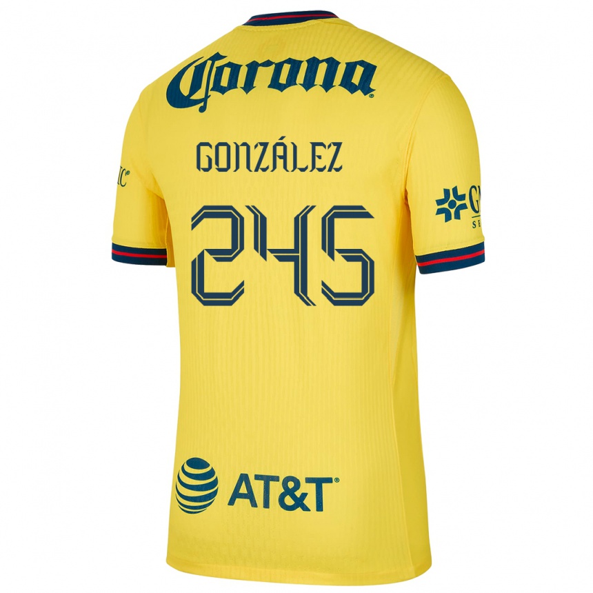 Hombre Fútbol Camiseta Enrique González #245 Amarillo Azul 1ª Equipación 2024/25 Perú