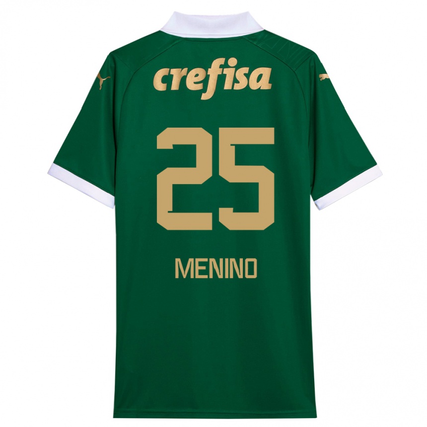 Hombre Fútbol Camiseta Gabriel Menino #25 Verde Blanco 1ª Equipación 2024/25 Perú