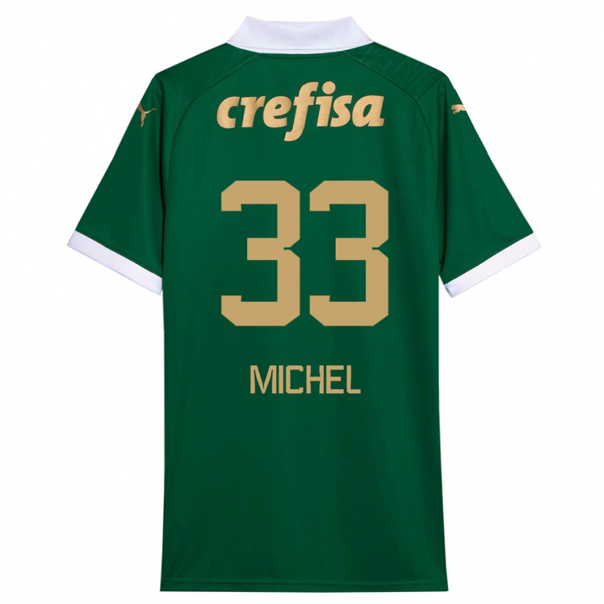 Hombre Fútbol Camiseta Michel #33 Verde Blanco 1ª Equipación 2024/25 Perú