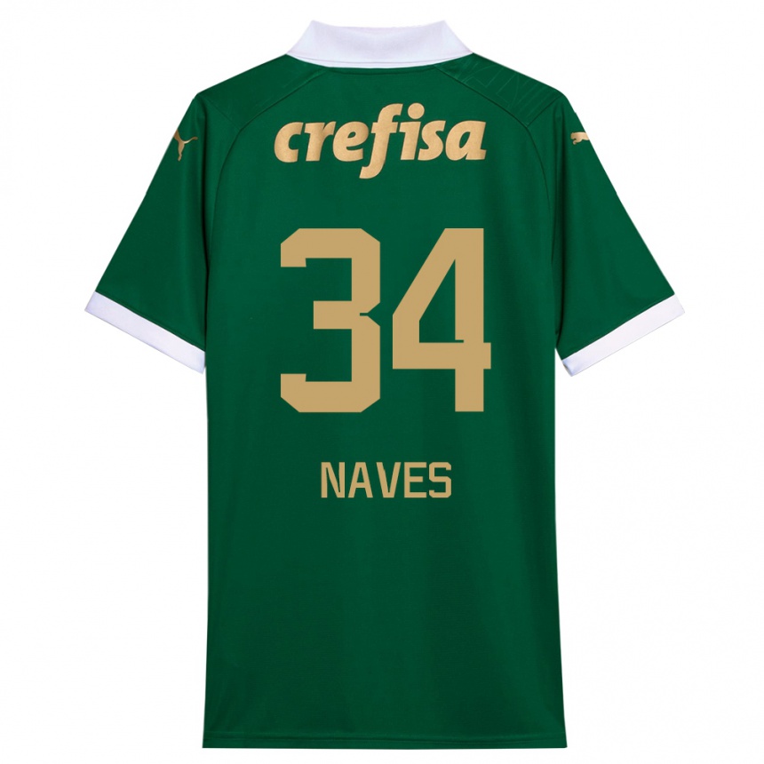 Hombre Fútbol Camiseta Naves #34 Verde Blanco 1ª Equipación 2024/25 Perú