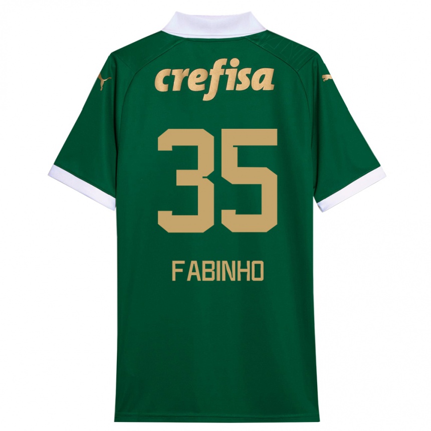 Hombre Fútbol Camiseta Fabinho #35 Verde Blanco 1ª Equipación 2024/25 Perú