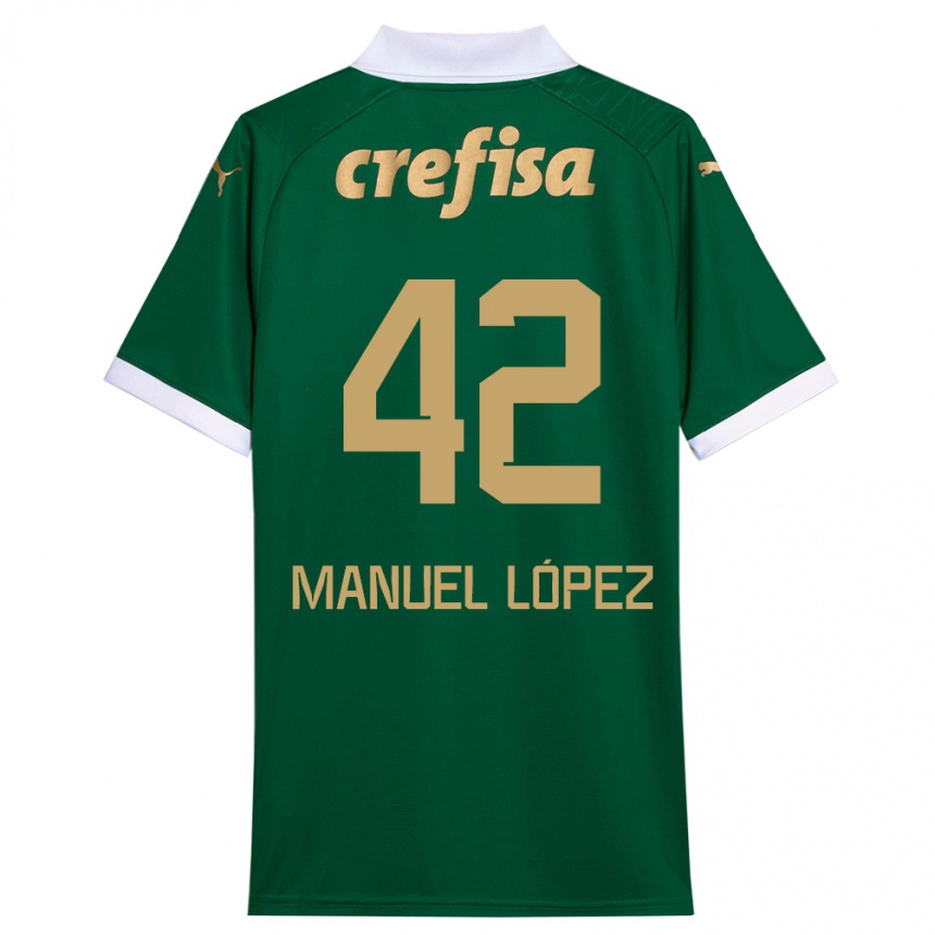 Hombre Fútbol Camiseta José Manuel López #42 Verde Blanco 1ª Equipación 2024/25 Perú