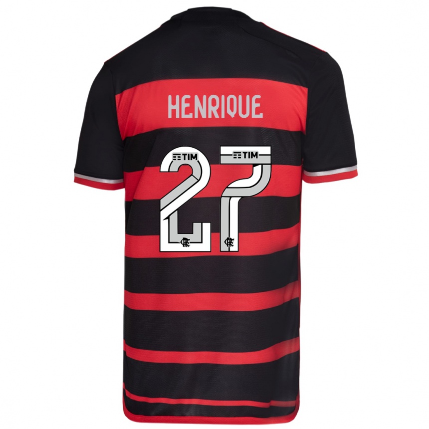 Hombre Fútbol Camiseta Bruno Henrique #27 Negro Rojo 1ª Equipación 2024/25 Perú