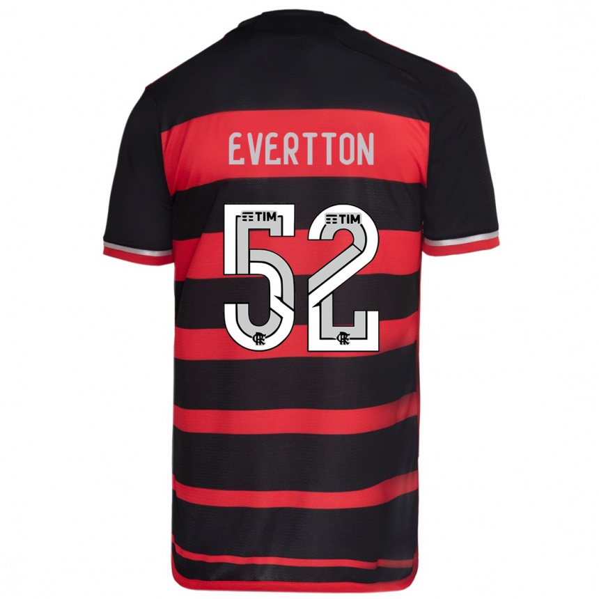 Hombre Fútbol Camiseta Evertton #52 Negro Rojo 1ª Equipación 2024/25 Perú