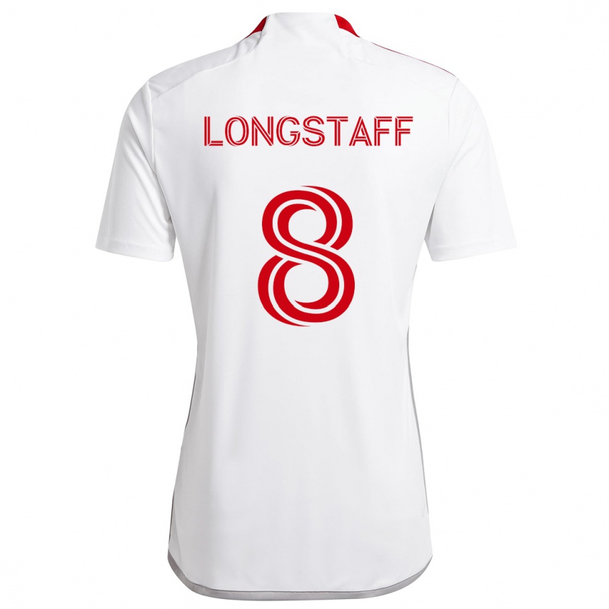 Hombre Fútbol Camiseta Matty Longstaff #8 Blanco Rojo 2ª Equipación 2024/25 Perú