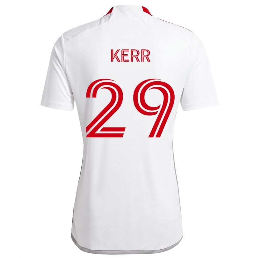 Hombre Fútbol Camiseta Deandre Kerr #29 Blanco Rojo 2ª Equipación 2024/25 Perú