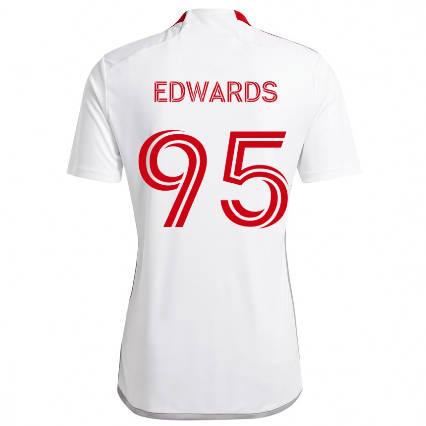 Hombre Fútbol Camiseta Nathaniel Edwards #95 Blanco Rojo 2ª Equipación 2024/25 Perú