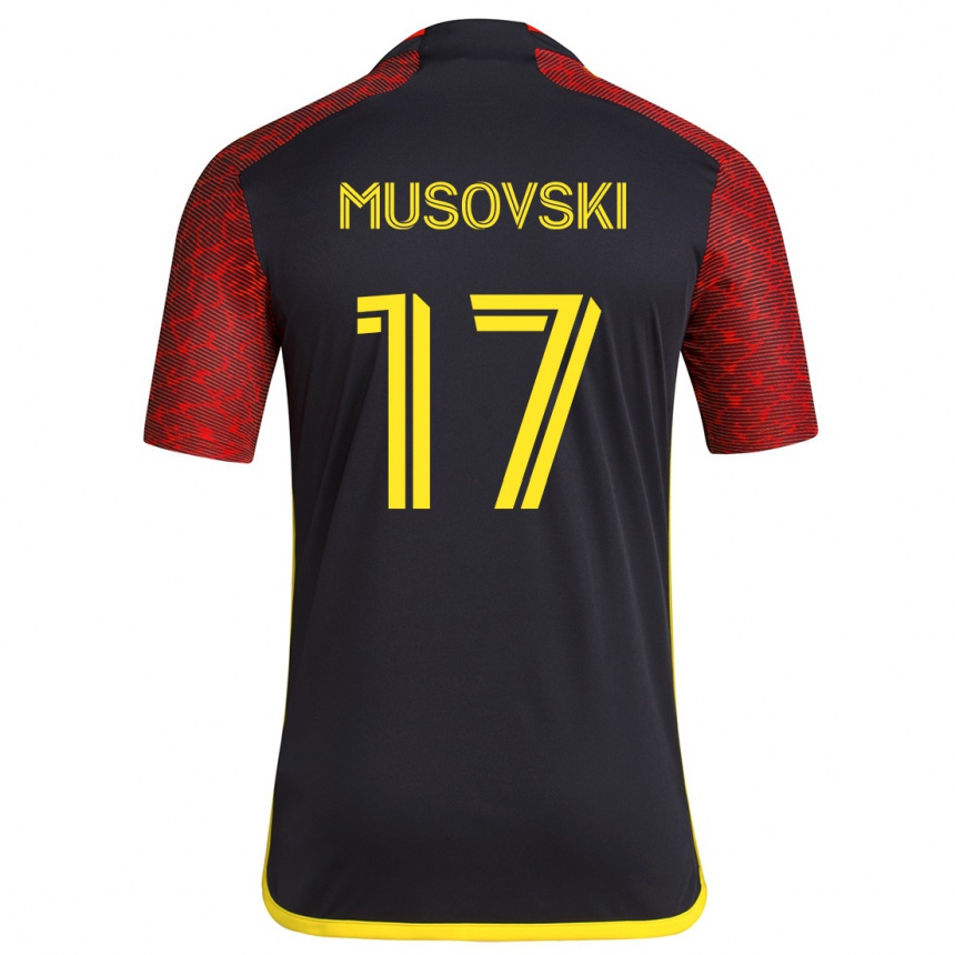 Hombre Fútbol Camiseta Danny Musovski #17 Negro Rojo 2ª Equipación 2024/25 Perú