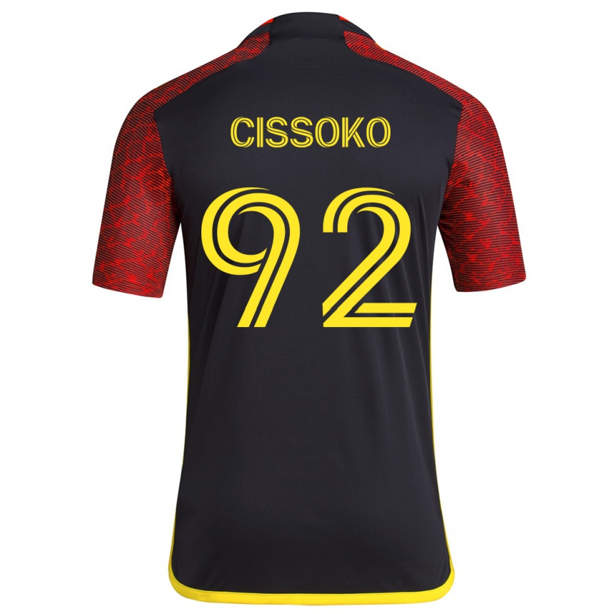 Hombre Fútbol Camiseta Abdoulaye Cissoko #92 Negro Rojo 2ª Equipación 2024/25 Perú