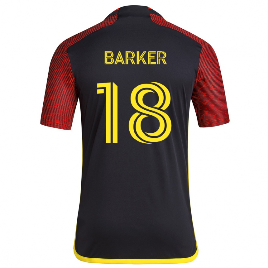 Hombre Fútbol Camiseta Alicia Barker #18 Negro Rojo 2ª Equipación 2024/25 Perú