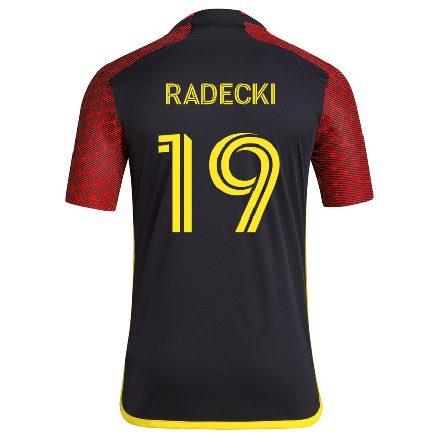 Hombre Fútbol Camiseta Taylor Radecki #19 Negro Rojo 2ª Equipación 2024/25 Perú