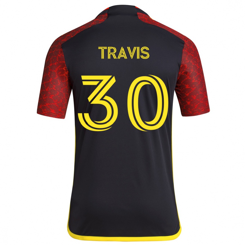 Hombre Fútbol Camiseta Riley Travis #30 Negro Rojo 2ª Equipación 2024/25 Perú