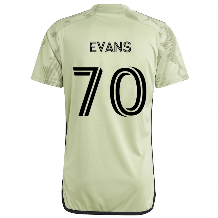 Hombre Fútbol Camiseta Matthew Evans #70 Verde Claro 2ª Equipación 2024/25 Perú