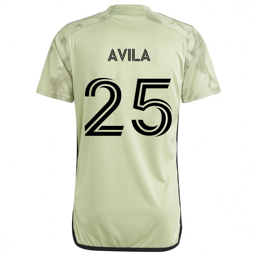 Hombre Fútbol Camiseta Armando Avila #25 Verde Claro 2ª Equipación 2024/25 Perú