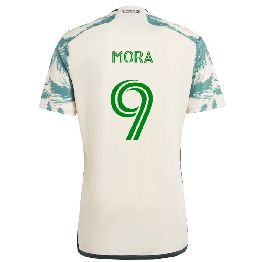 Hombre Fútbol Camiseta Felipe Mora #9 Beige Marrón 2ª Equipación 2024/25 Perú